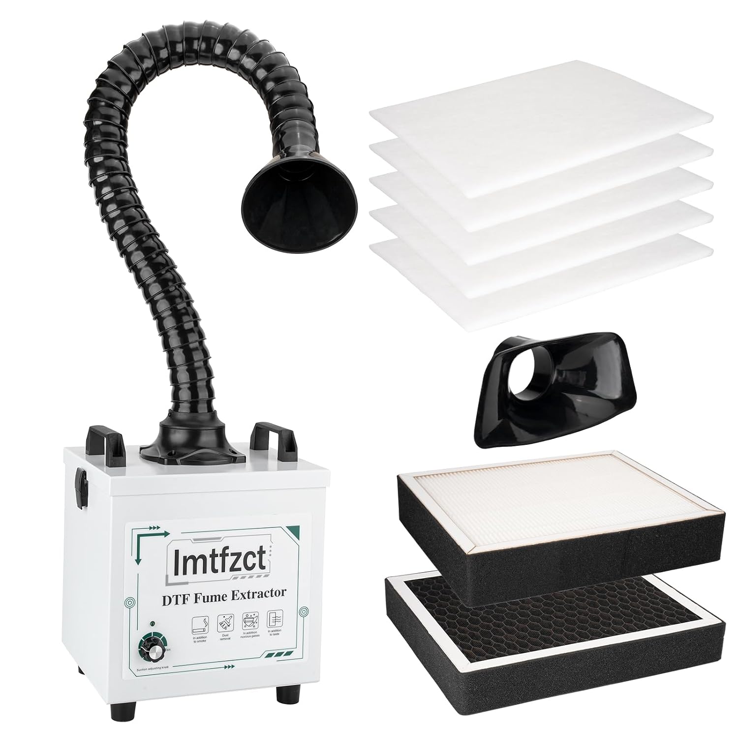 Solder Fume Extractor, DTF Smoker Purifier, 100W, Low-Noise, 3-Stage Filters Adjustable Speeds With A Hose For DTF meachin... - Review, Price and Buying Guide