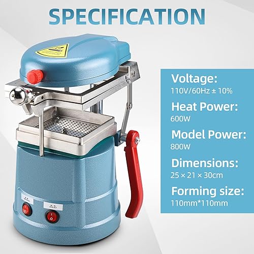 Miniatura 2 de NORJIN Máquina formadora de vacío 110V, equipo de laboratorio Moldeo térmico de succión al vacío anterior con bolas de acero