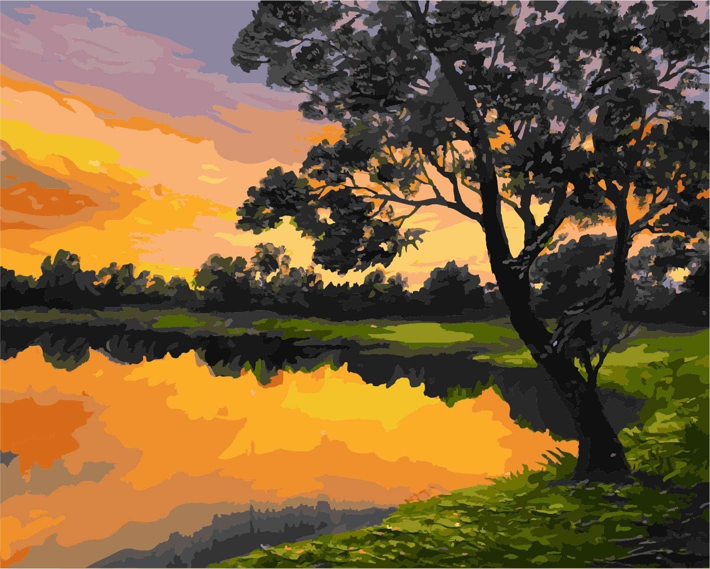 FramedPBN Paint By Number Kits Paintworks Diy Oil Paintings After Famous Artists 13.4" X17.3 (IC0000S17)