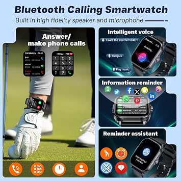 Smartwatch for Men Women Fitness Tracker: 2.01 HD ECG Smart Watch IP68 Waterproof Blood Pressure Oxygen Heart Rate Monitor Answer Make Call Step Counter Digital Touch Screen Sport Band Android iPhone
