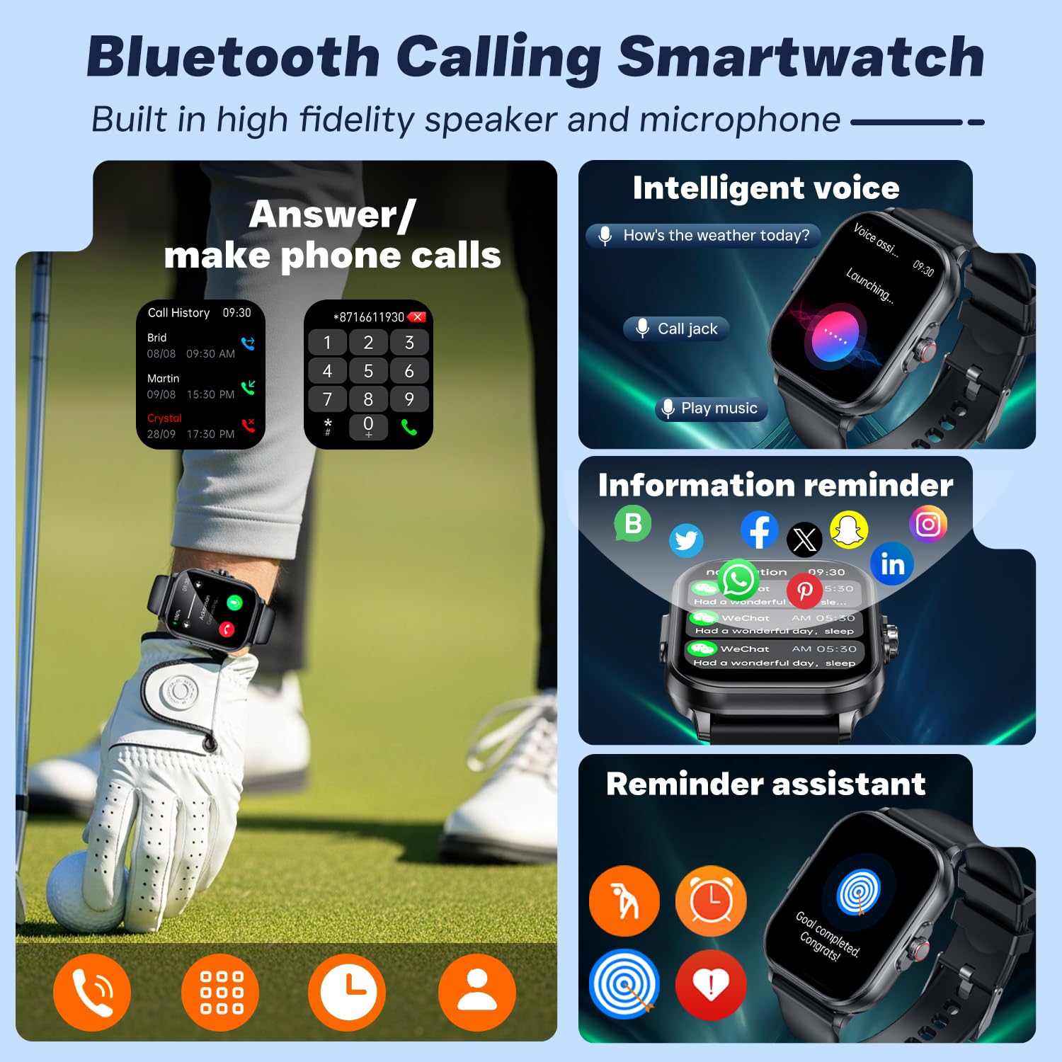 Reloj Inteligente Hombre Smartwatch con Llamadas: 2.01" HD Smart Watch con ECG+HRV Pulsómetro Monitor Presion Sueño 100+ Modos Deportivos Podómetro Pulsera Actividad IP68 Impermeable para iOS Android