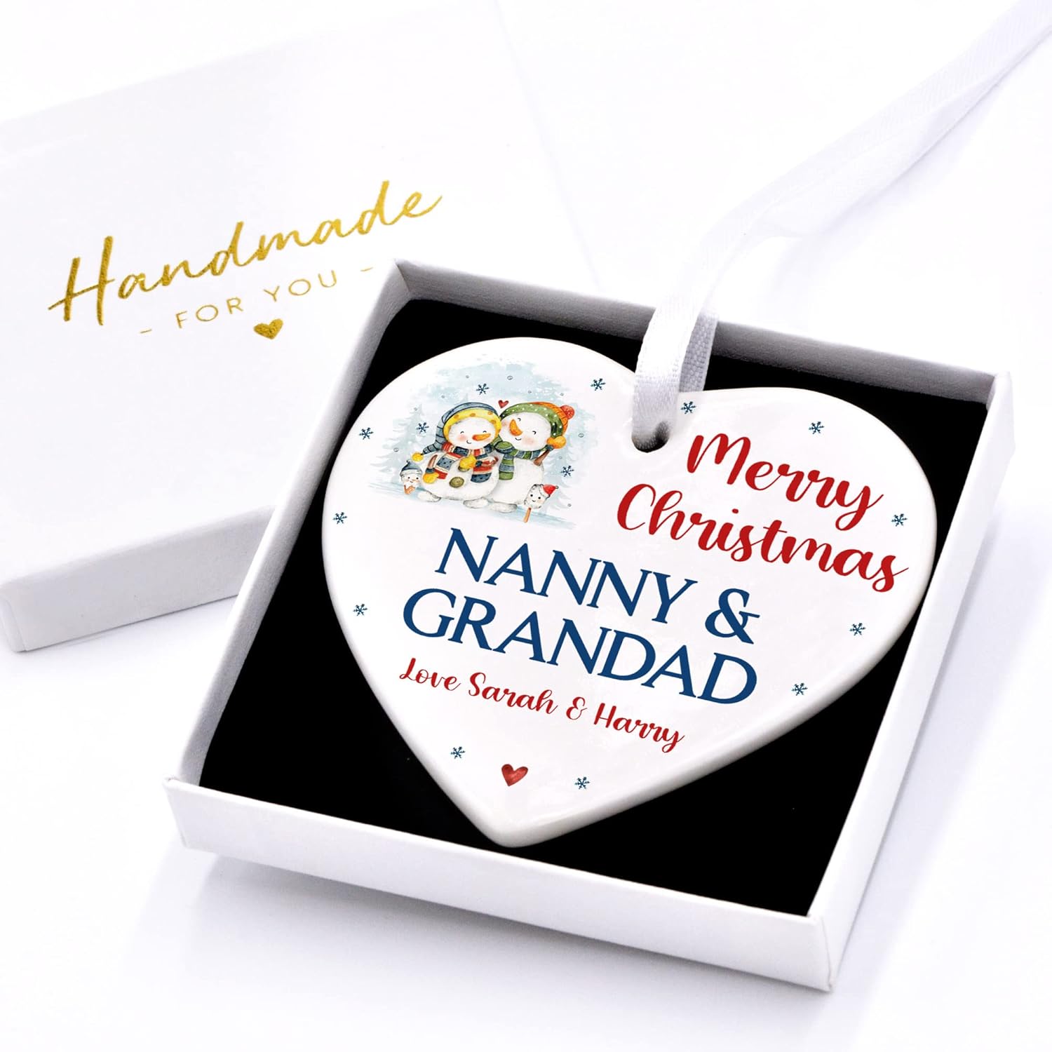 Christmas Gifts For Nanny & Grandad Decoration, Personalised Merry