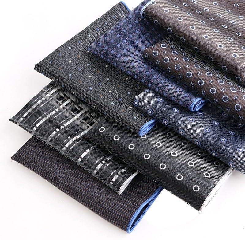 Men's Suit Pocket Square Yarn-dyed Polyester Silk Small Square Handkerchief