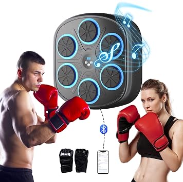 Interactive Music Boxing Machine for Adults/Kids - Smart Wall Mount Punching Trainer with Boxing Gloves,Electronic Boxing Target 9 Modes & Speeds,Boxing Workout Strength Training Sports Equipment/Gift