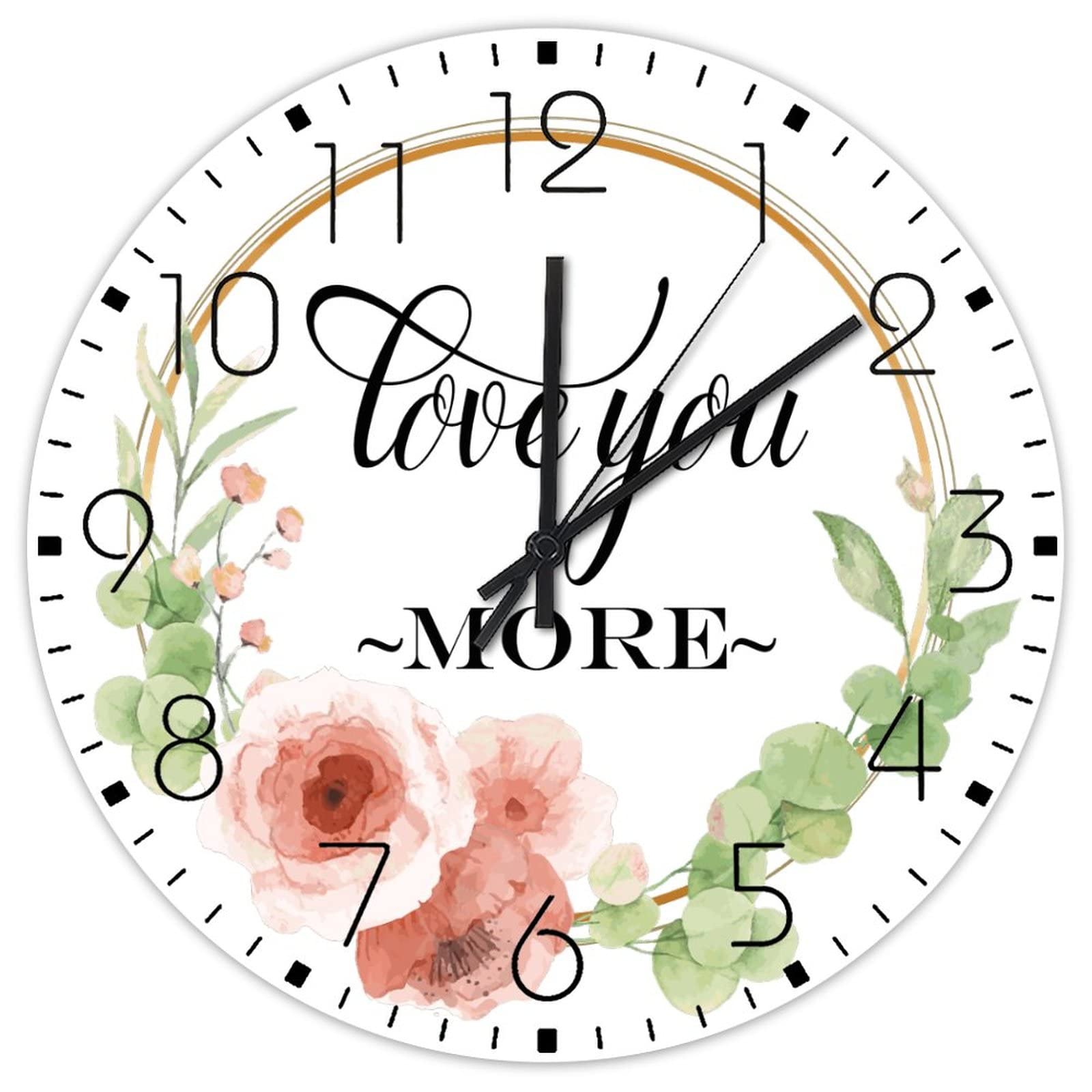 Horloge murale en bois rustique de 30 cm silencieuse pour décorer le salon