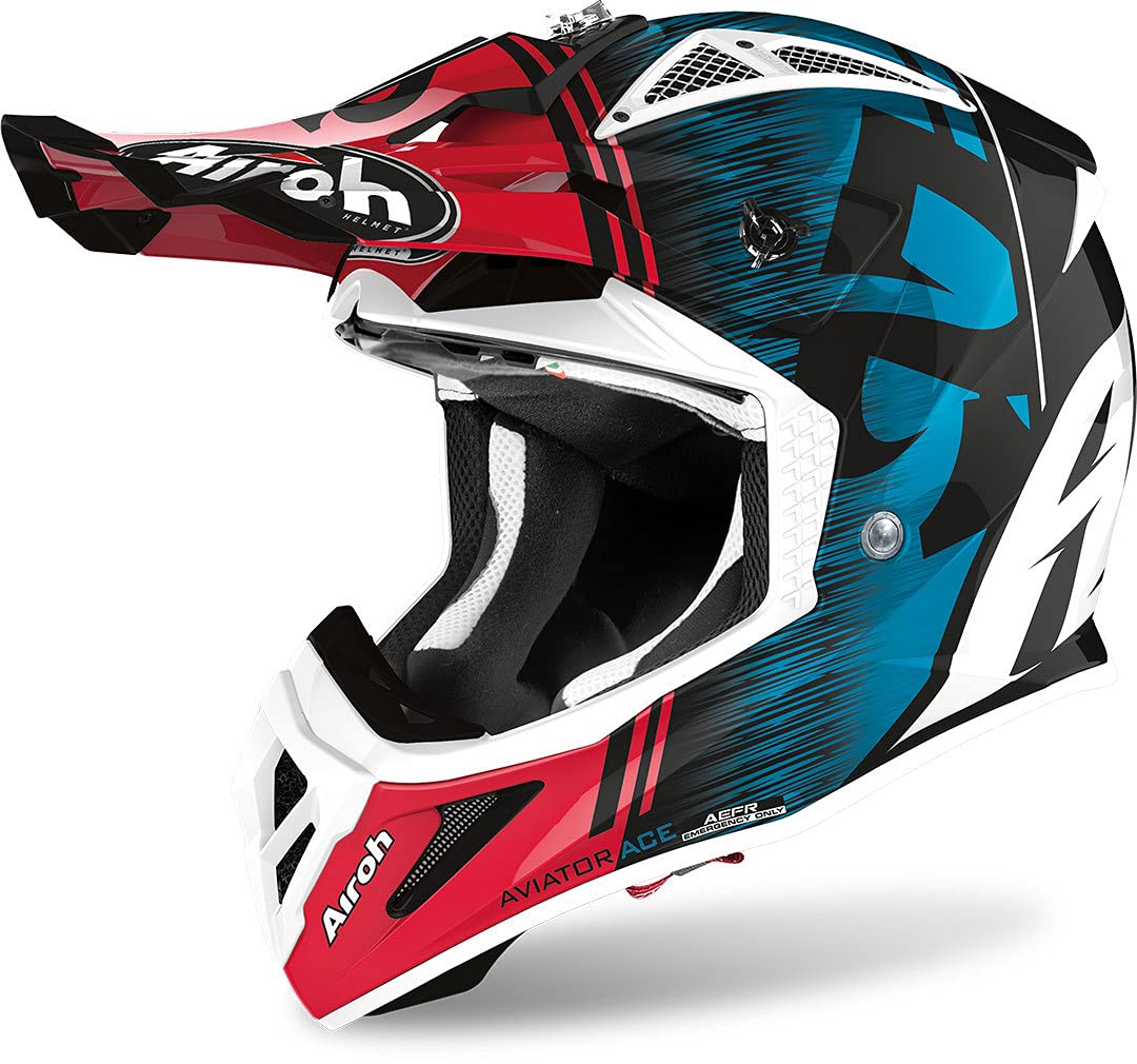 Airoh HELMET AVIATOR ACE KYBON BLUE/RED GLOSS L