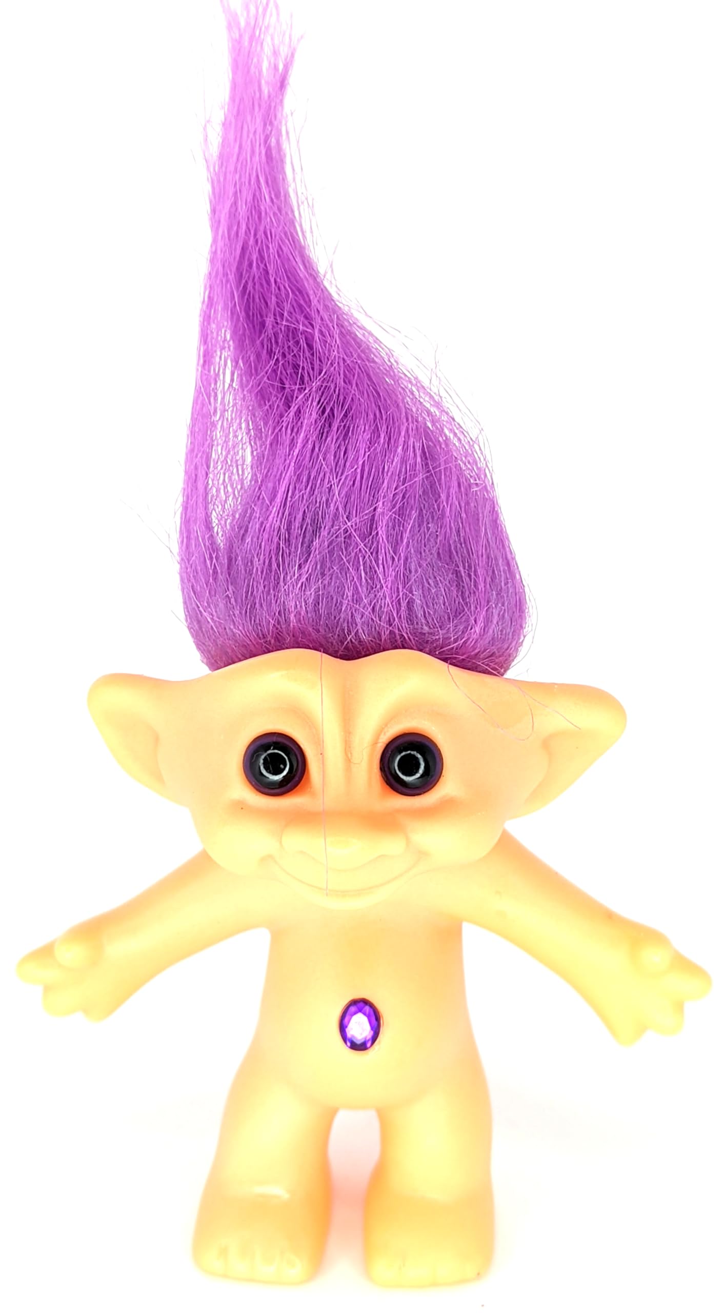 Amazon.com: Troll Doll Purple Hair Collctible Good Luck Gem Stone