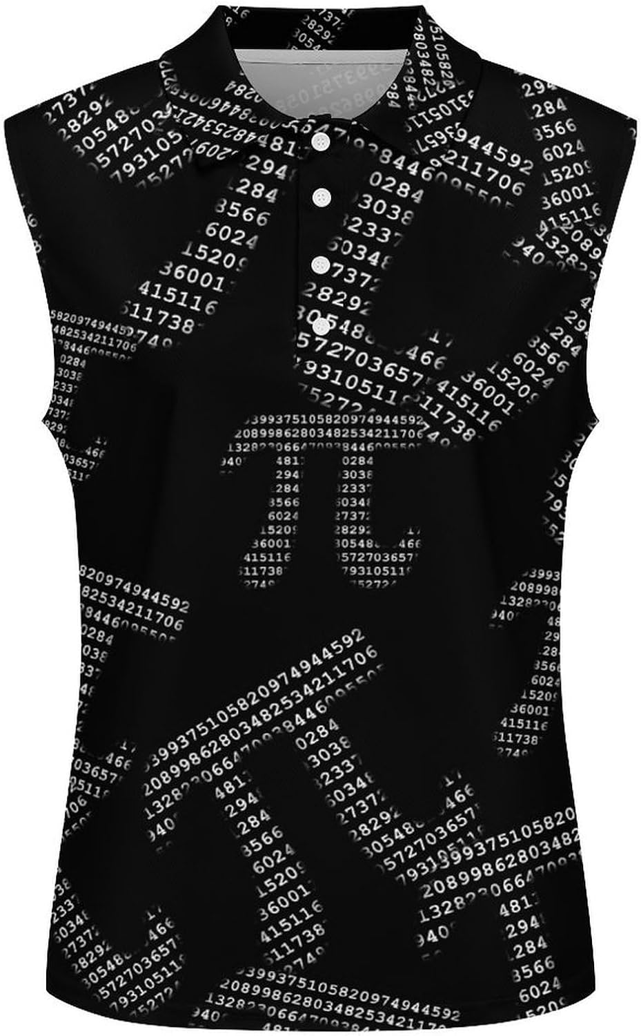 Pi Mathematical Symbol Women's Golf Shirt Sleeveless Polo Shirts Tank Tops Blouses Tennis T-Shirts Casual