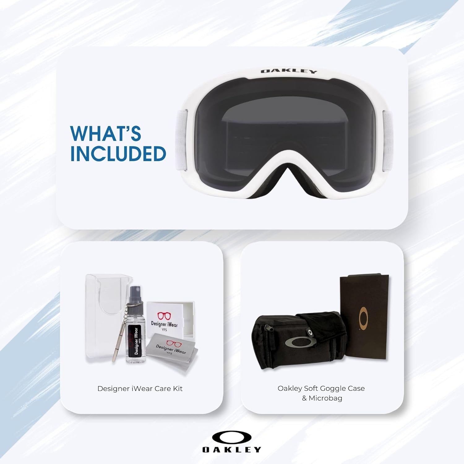 OAKLEY O-Frame 2.0 PRO M/L/S Ski Goggles For Men For Women OO7124, OO7125, OO7126 +BUNDLE with ACCESSORY EYEWEAR KIT
