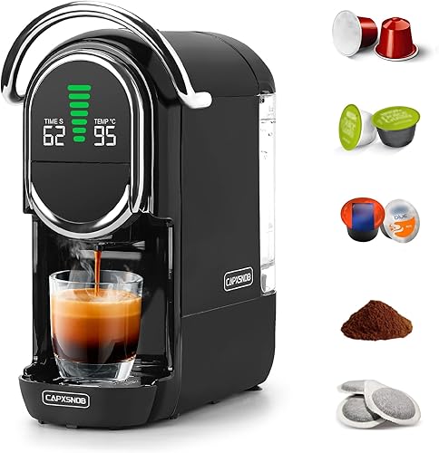 Magician1 Mini máquina de café espresso para Nespresso Original, Dolce Gusto, azul Lavazza, ESE Pod & Molido, cafetera de 19 bar, cafetera de café