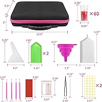 Vista 5 de Estuche de almacenamiento de pintura de diamante con 60 botellas, organizador portátil de almacenamiento de arte de diamantes para cuentas