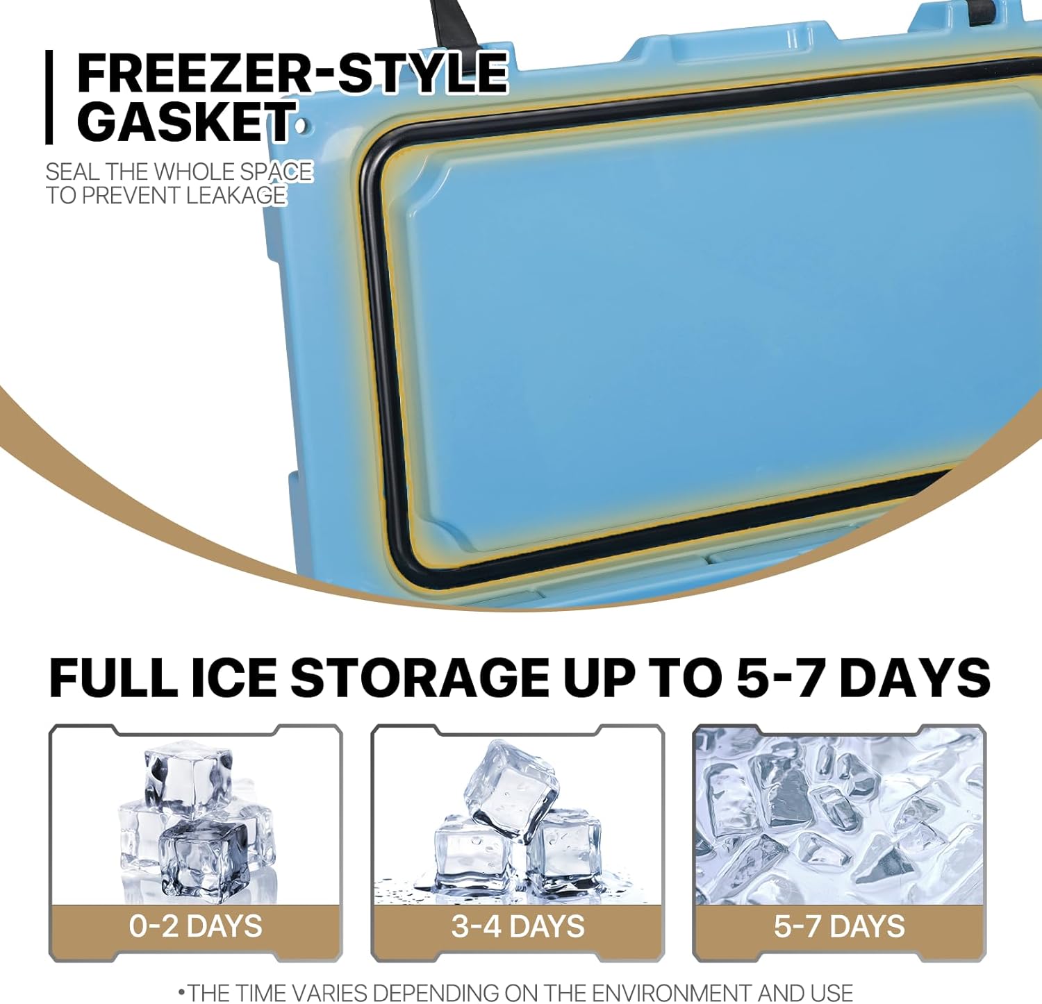 MADOG Cooler with Wheels, Leak-Proof Rolling Beach Cooler with LED Light Bluetooth Speaker, LLDPE Wheeled Coolers, Ideal Portable Cooler for Fishing, Camping, Boating and Traveling