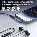 SinLoon USB C to 3.5mm Audio Adapter USB Type C to Aux Female Headphones Jack& 100W 2-in-1 PD Power Supply Adapter DAC Type C Headphone Adapter for USB-C Devices Without 3.5mm Interface