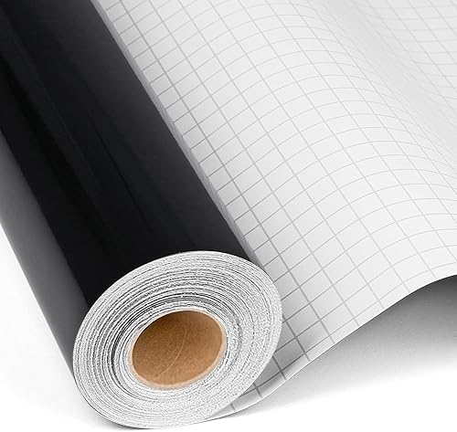 Miniatura 1 de iImagine Vinyl Rollo de vinilo permanente negro brillante de 12 x 42 pies, rollo de vinilo adhesivo permanente para silueta, cortadores de camafeo,