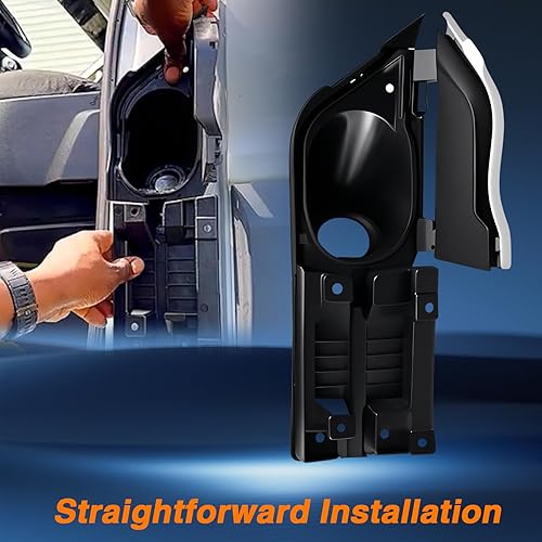 Miniatura 5 de FUSCH Bisagra de bolsillo para carcasa de puerta de llenado de combustible con cubierta blanca, tapa de puerta de combustible compatible con Ford