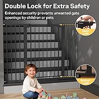 Vista 4 de Cumbor - Puerta de bebé extra alta de 36" de 29.7"-51.5", puerta de seguridad con cierre automático para escaleras, puerta para perros de paso fácil
