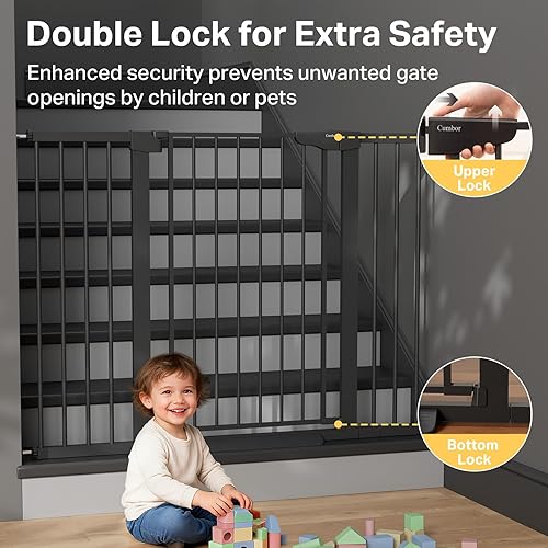 Miniatura 4 de Cumbor Puerta de bebé extra alta de 36 pulgadas, 29.7 a 51.5 pulgadas, para escaleras, fácil pared a través de puertas para perros para puertas