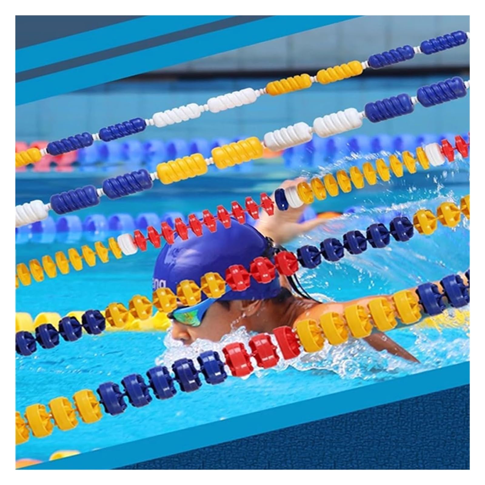 Sport-Thieme Schwimmleine Sicherheitstrennseil For Schwimmbäder, Spiral-Trennlinie For Schwimmbäder, Abtrennung Gefährlicher Bereiche, Trennlinie For Flache Bereiche For Den Innen- Und Außenbereich(Di
