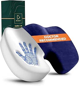 Benazcap Large Seat Cushion For Office Chair Memory Foam Coccyx Pain Relief Cushion Pillow For Back Support Non-Slip Seat Pad For Office Desk, Car Seat, Wheelchair, Sciatica - View #12