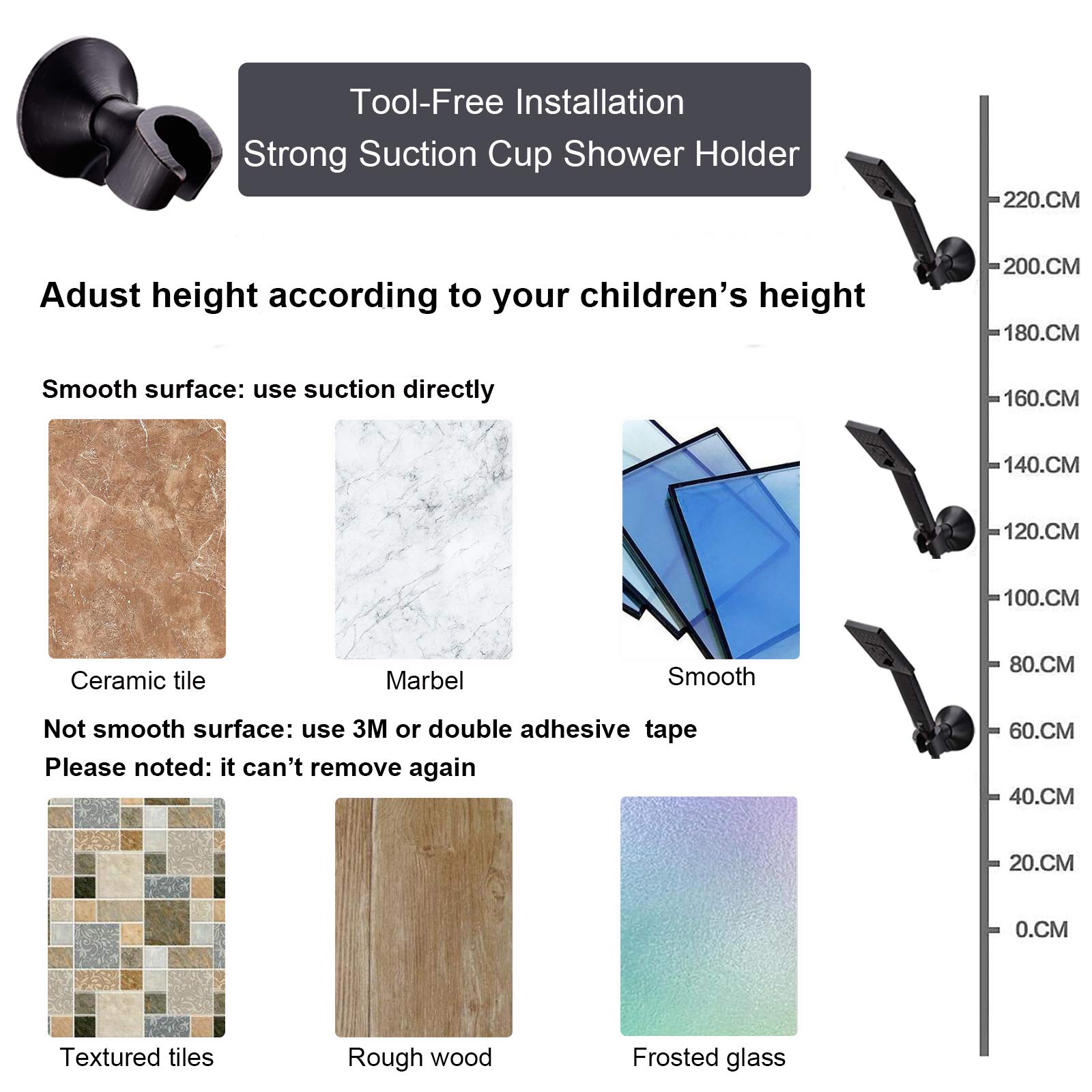 BRIGHT SHOWERS Rain Shower Head with Handheld Spray 5 ft. Shower Hose Combo Includes Wall Mount