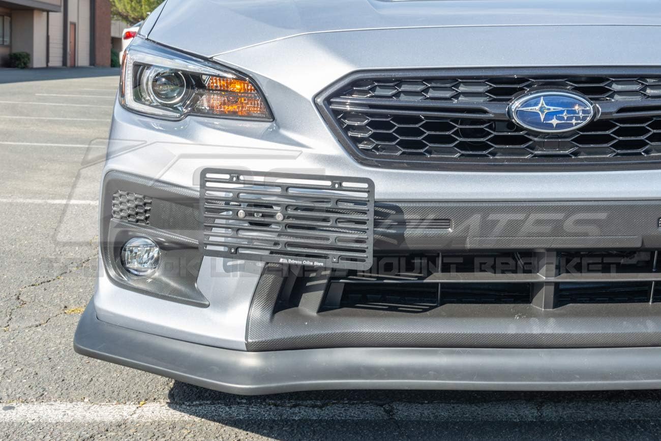 Replacement for 2018-2021 Subaru WRX & STi | EOS Plate Version 2 Front Bumper Tow Hook License Plate Relocator Mount Bracket Tow-443-V2 (Full Size)