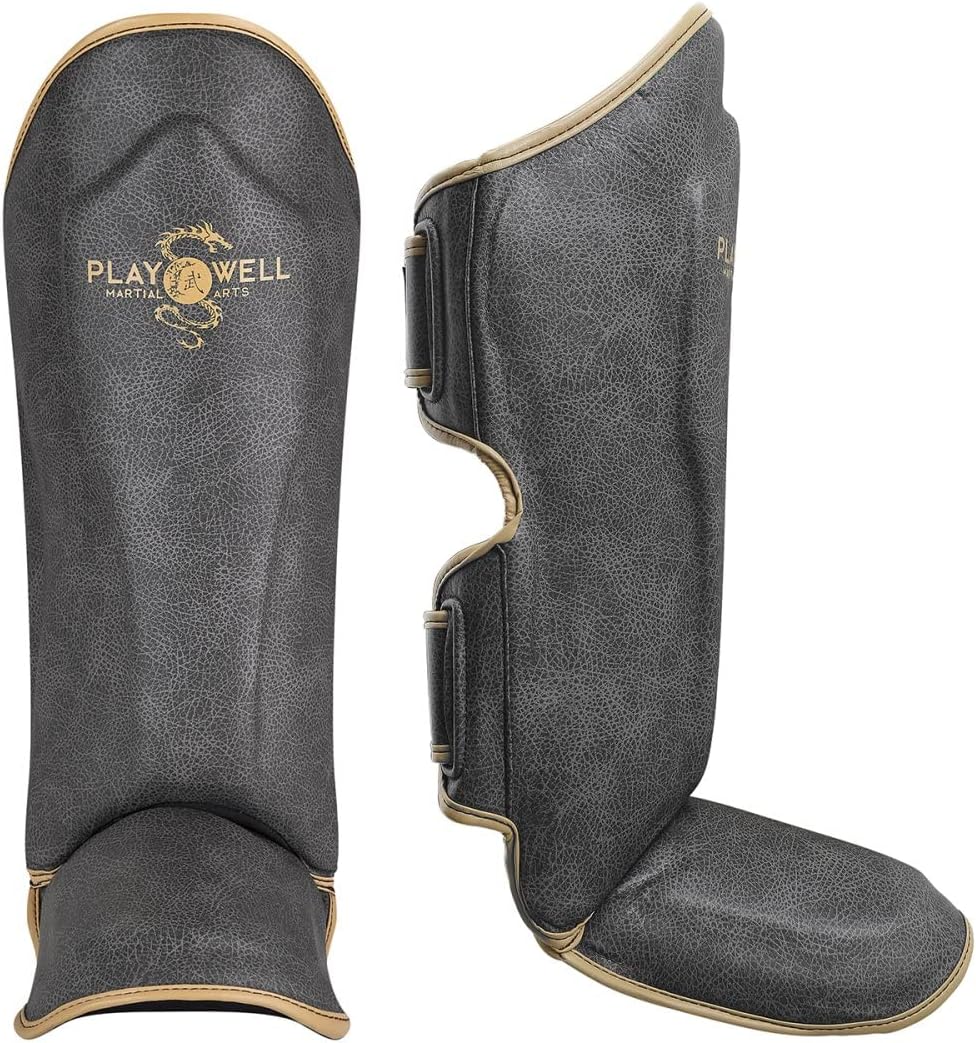 Playwell プレミアムレンジ:プロ ムエタイ ビンテージシリーズ すね当て