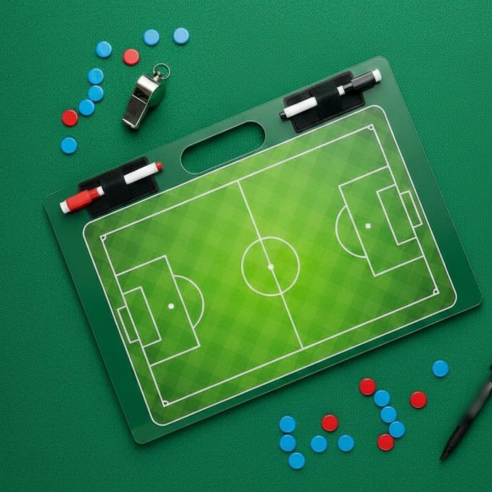 Lavagna Tattica Calcio Tavola Strategica Pannello Allenatore Plancia Allenamento Materiale Pvc Layout Campo Completo Superficie Cancellabile per, color to 1