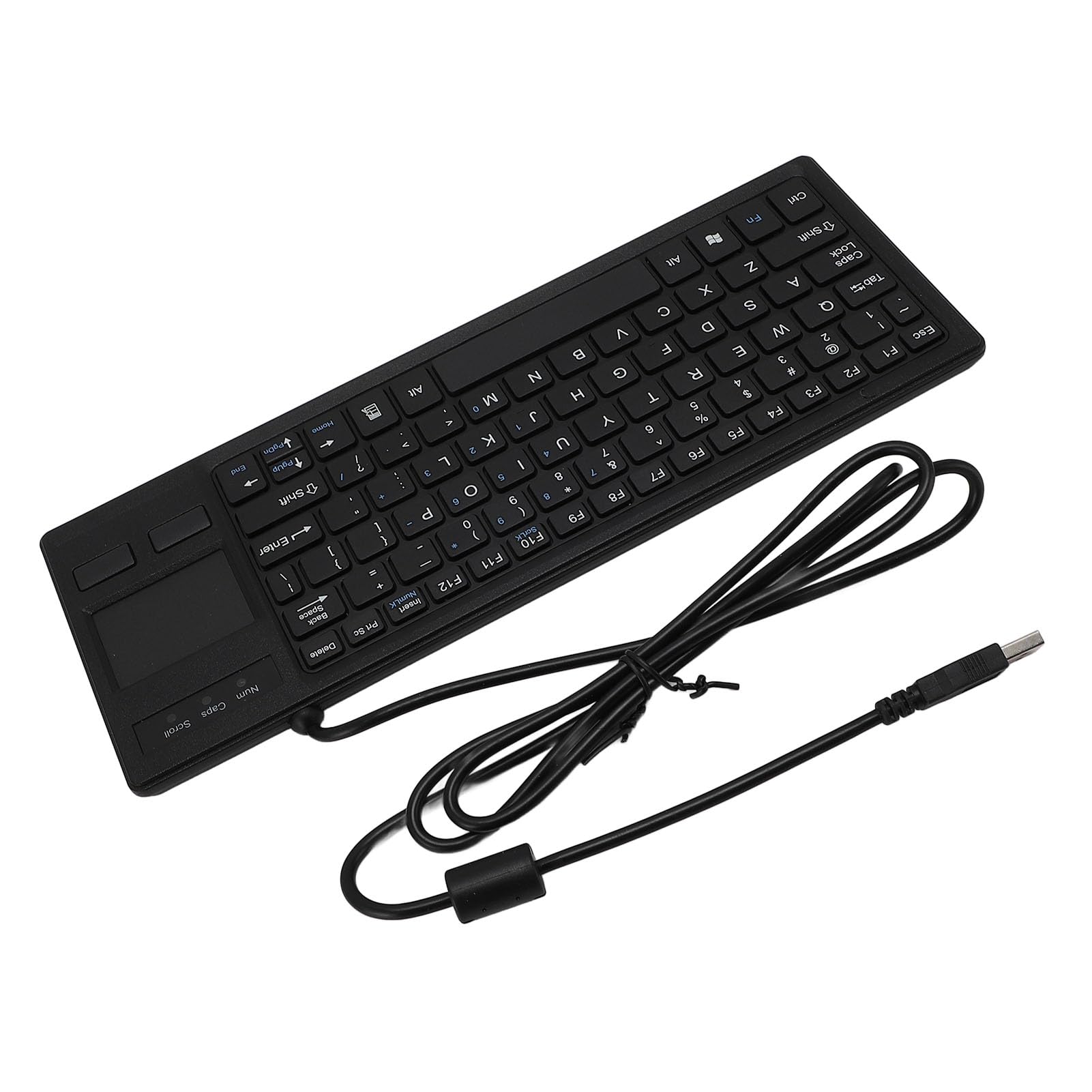 Bewinner Tastiera Meccanica USB Cablata, Tastiera Industriale con Touchpad e HUB USB, Resistente All'acqua IP68, Tastiera Ergonomica per PC Portatile