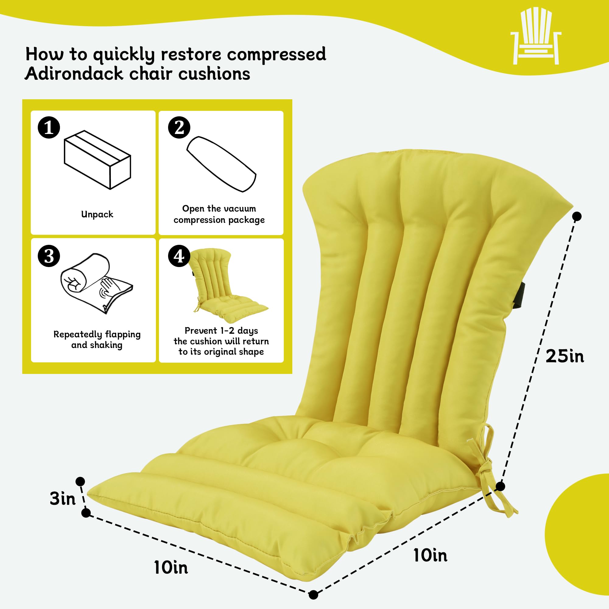 Snapklik.com : MABOZOO Kids Adirondack Chair Cushion, Indoor/Outdoor ...