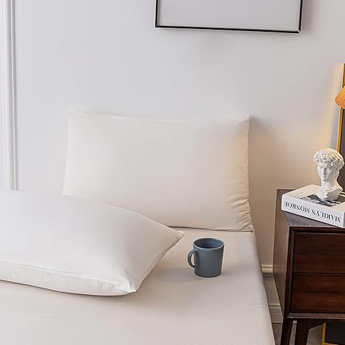 Miniatura 5 de Janlive Juego de funda de edredón de algodón lavado, tamaño King, ultra suave, 100% algodón, color blanco, con cierre de cremallera, 3 piezas, color