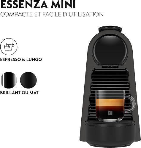 De'Longhi Nespresso Essenza Mini - Machine à Café à Capsules Nespresso, Kit de Bienvenue Inclus, Design Compact, Pression 19 Bars, Noir Mat (EN85.BKMT) - 2