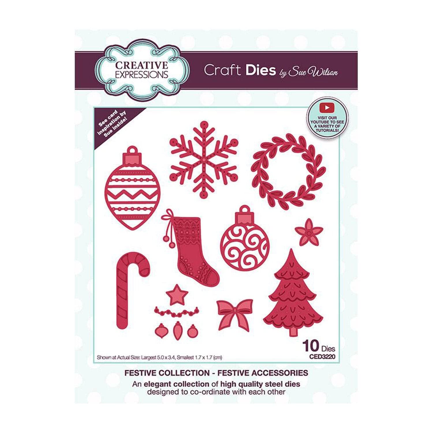 Creative Expressions Metal Sue Wilson-Festive Accessories-Craft Die, Largest 5 X 3.4 Cm, Ced3220