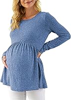 Vista 1 de Xpenyo Womens Maternity Tunics Long Sleeve Tops Fall Winter Shirts for Leggings Casual Pregnancy Clothes