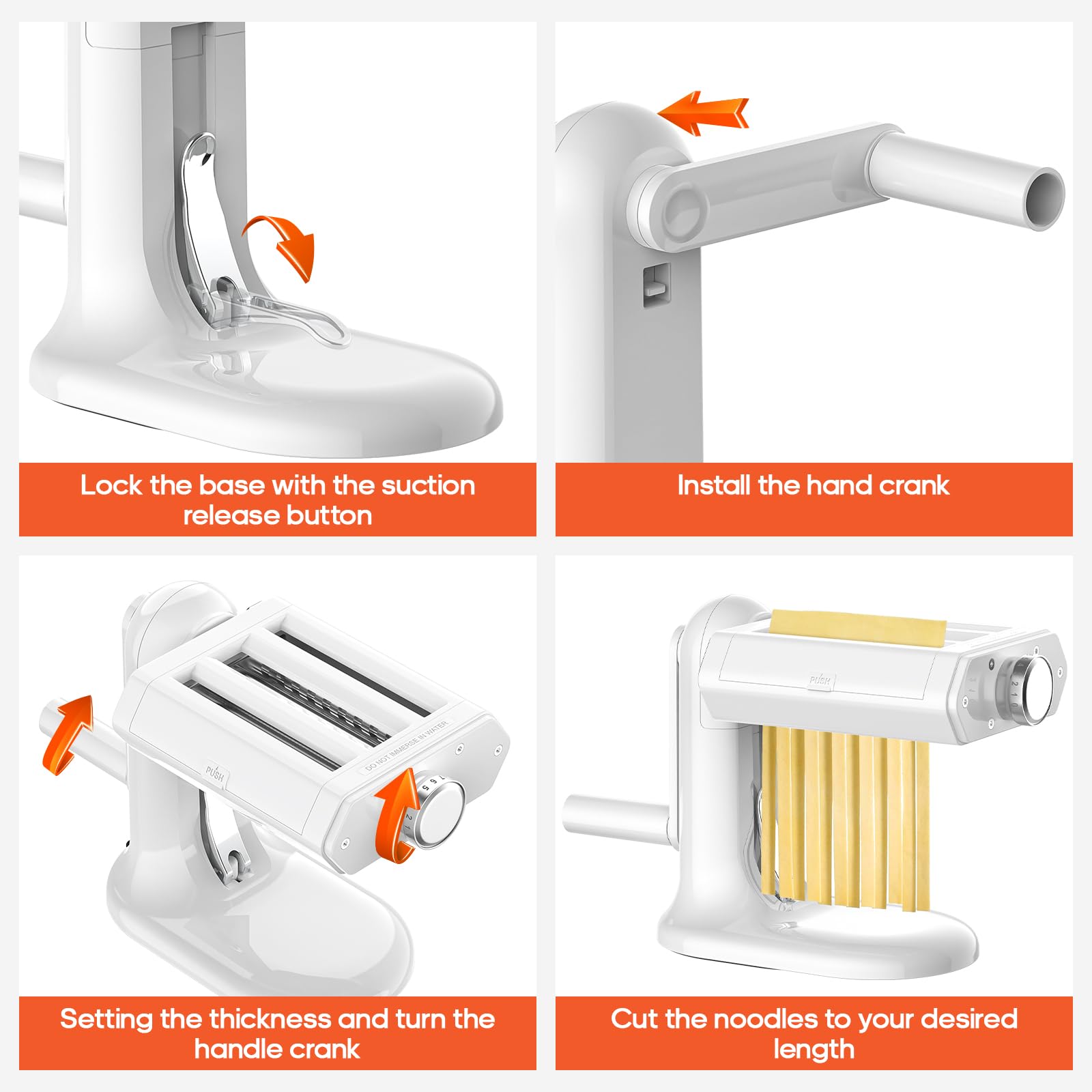 Cofun Máquina manual de pasta 3 en 1 con 7 ajustes de grosor ajustables, rodillo de hojas de pasta, fettuccine y cortador de espaguetis
