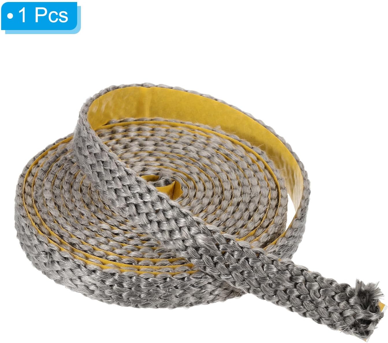 PATIKIL Wood Stove Gasket, 11/16" x 3/16" x 118" Flat Ceramic Fiber Self Adhesive High-Temperature Resistance Seal Rope for Stoves Fireplace Door, Grey