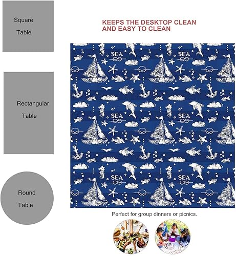 Miniatura 8 de Mantel de decoración floral Redondo para Mesa De 4 Sillas, mantel de picnic para fiestas de Navidad, 30 x 30 pulgadas