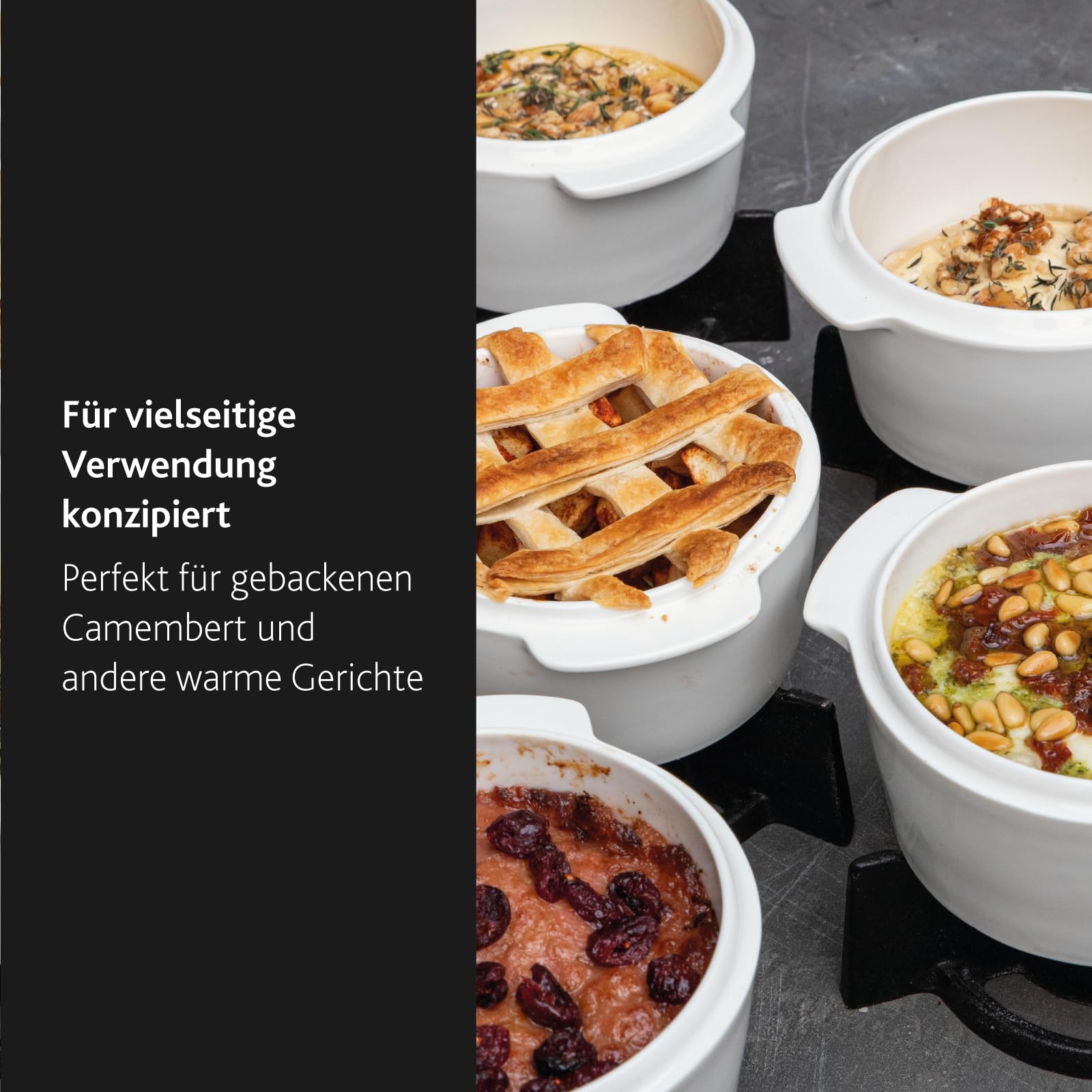 Boska Cheese Baker, Käse-Backform-Set perfekt für einen Camembert, 4-teilig, 154x130x145 mm