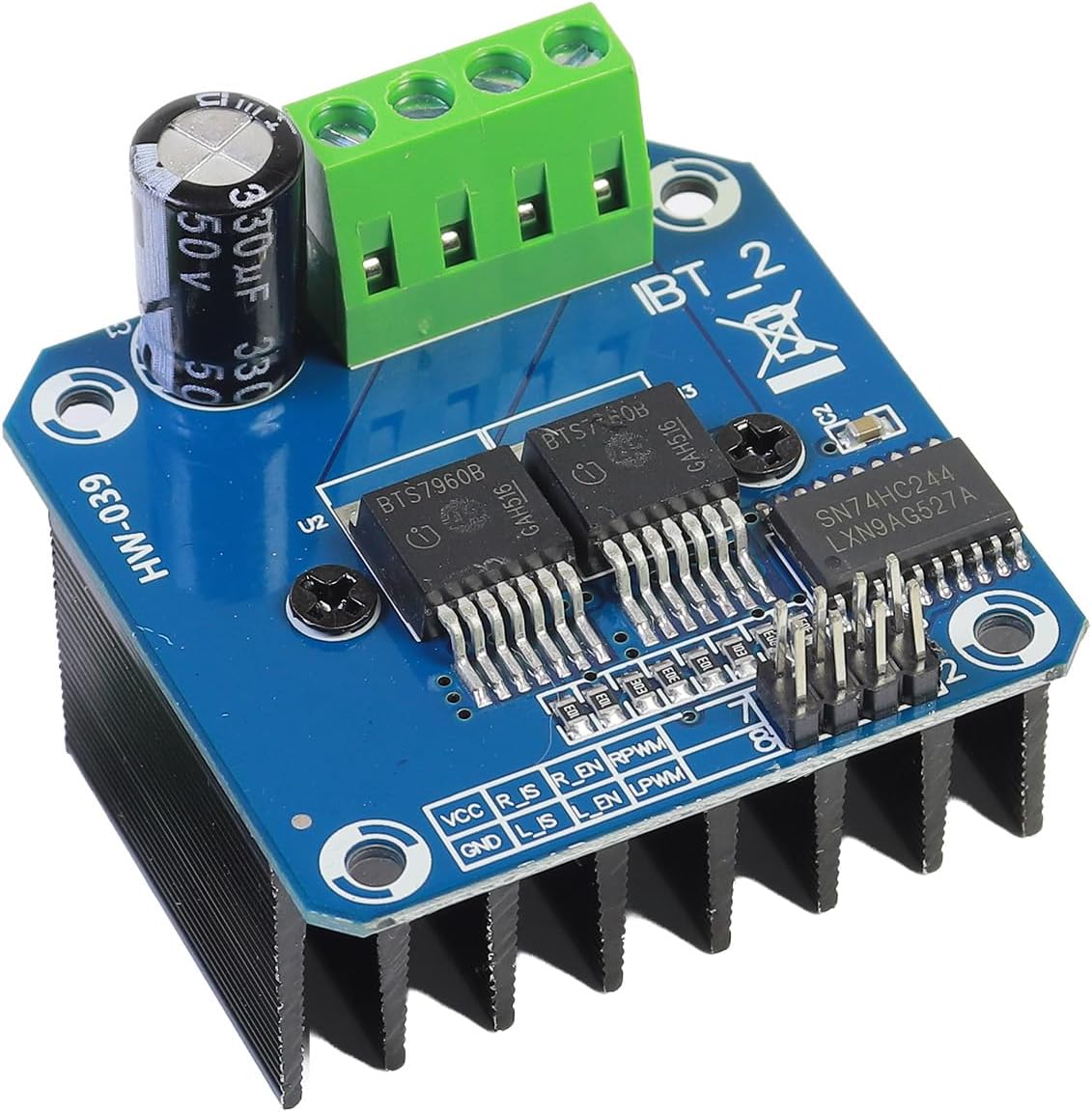 43A BTS7960 DC Motor Driver H-Bridge DC Motor Driver Module with PWM Control, Built-in Protection & Opto-Isolation