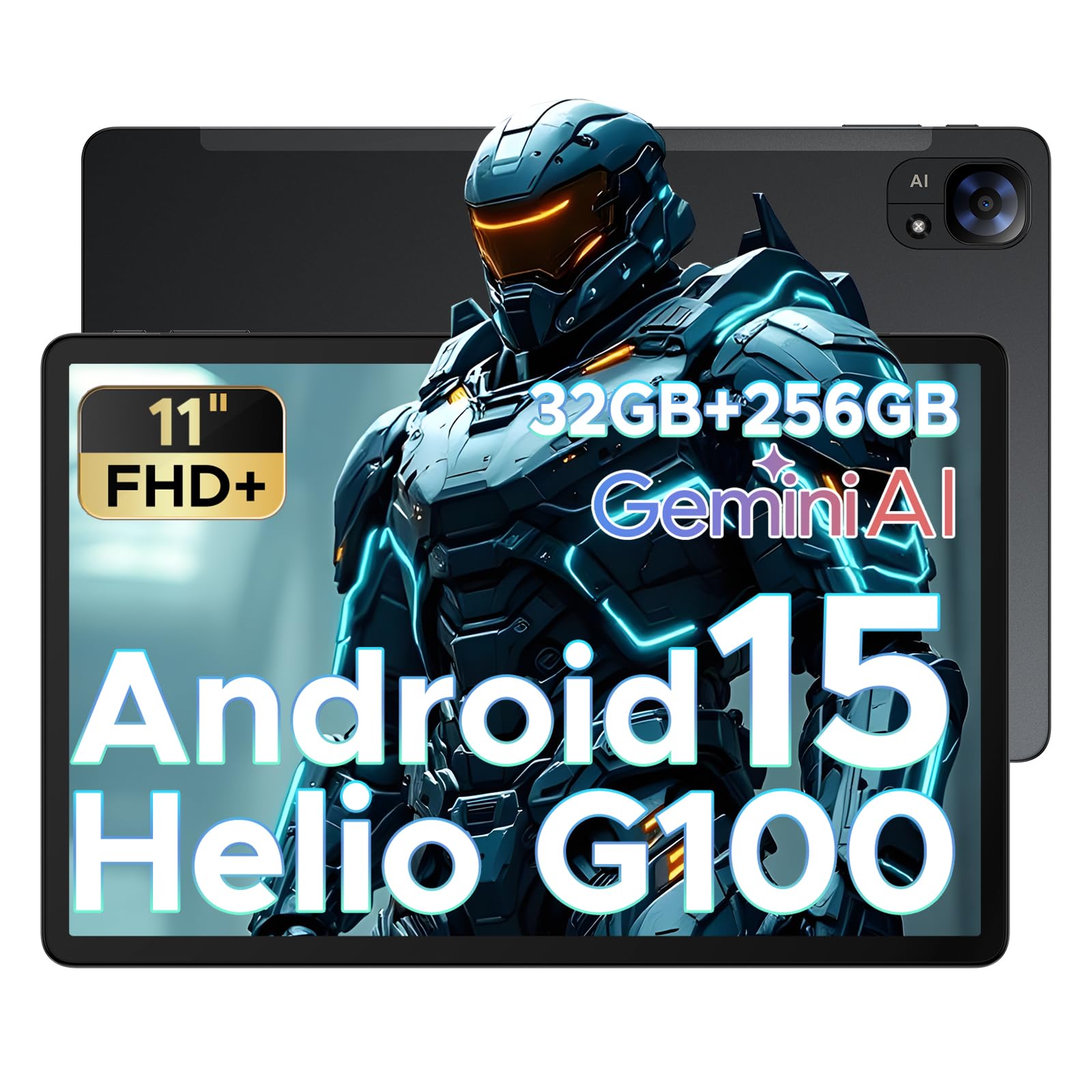 DOOGEE TAB E3 Tablet Android 15, 11 Pollici FHD 32GB RAM + 256GB ROM/TF 2TB, Octa Core Helio G100, Tablets con sim, 8800mAh, Gemini AI, 13MP+5MP/GPS/BT5/OTG/FACE ID/Doppi altoparlanti/3.5mm Jack Port