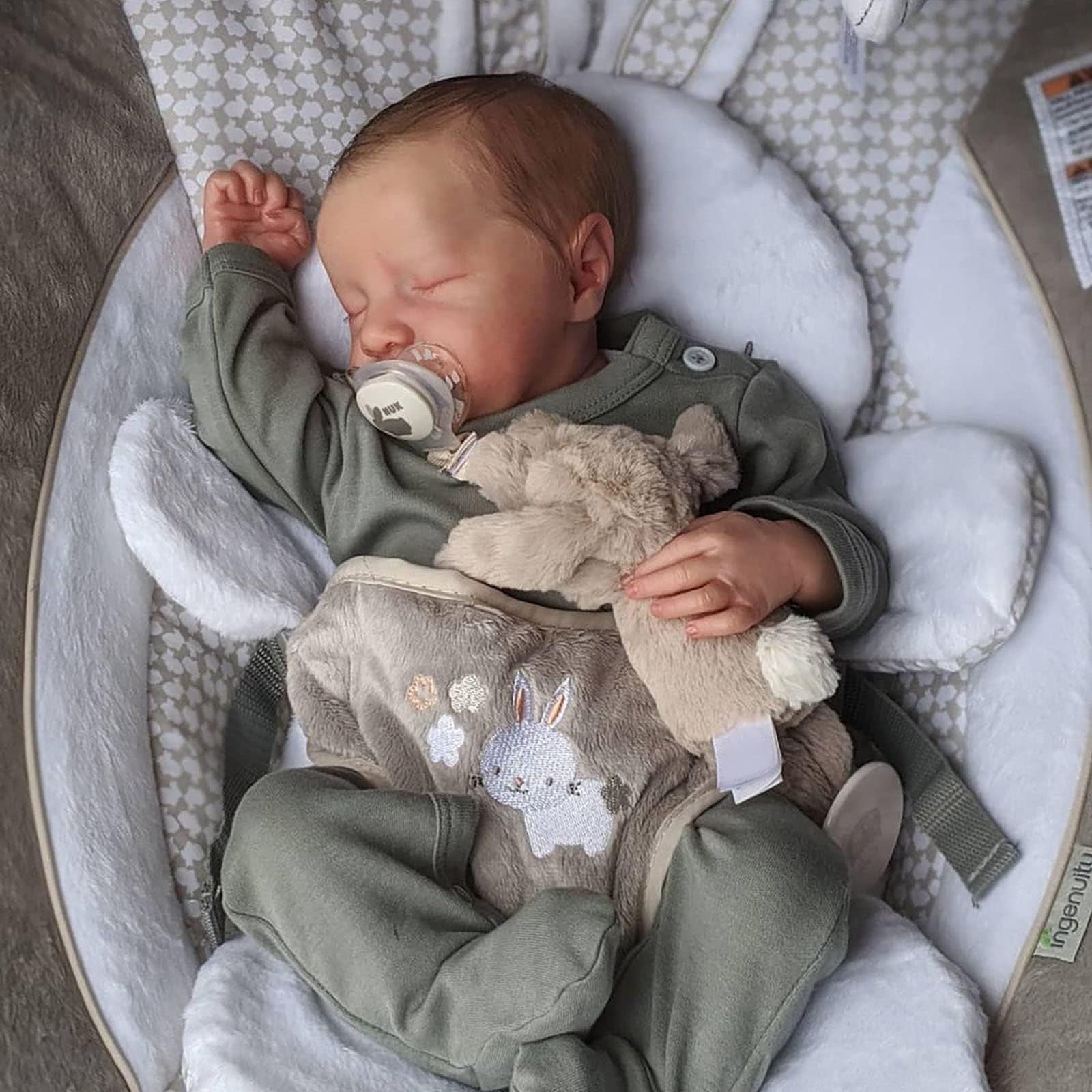 JIZHI Reborn-Baby Boy 17 Inch Realistic Baby Dolls Newborn Doll Lifelike Dolls Handmade Washable Softness Vin-yl Body that Look Real Baby