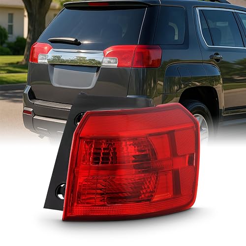 AKKON - Fits 2010-2017 GMC Terrain SL | SLE | SLT Chrome Red Tail Brake Light Outer Passenger Right Side Replacement