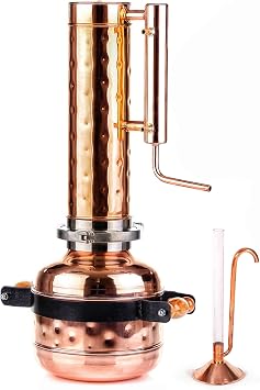Essential Oil Distiller 5L Advanced Set - Steam Distillation Equipment for Making Essential Oil - Hydrosol Distiller Set - Flavored Water Machine - Copper Pro Advanced Kit