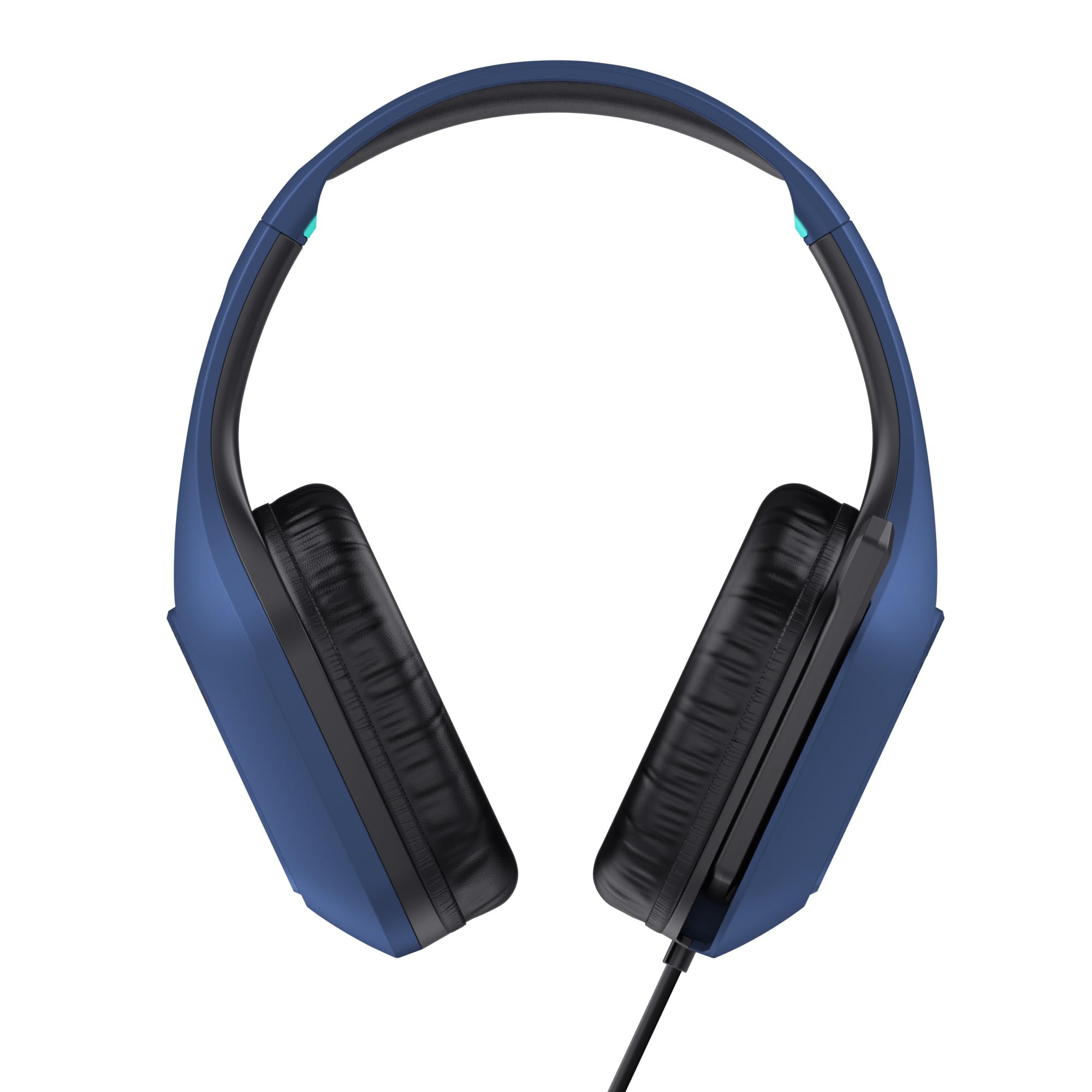 GXTrust Rayne lekkie słuchawki gamingowe PC Xbox PS5 Switch, niebieskie | 3.5 mm, kabel 200 cm, przetworniki 50 mm, odchylany mikrofon, przewodowy zestaw słuchawkowy wokółuszny