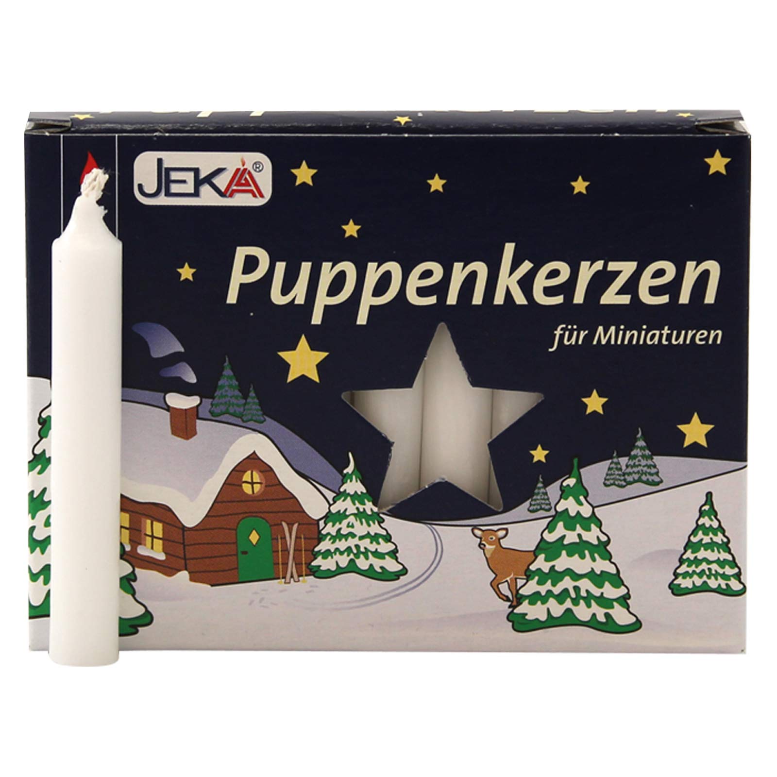 20er Pack Puppenkerzen weiß ca. 10 x 65 mm (20 x 20 Stück), Puppenlichter, Miniaturkerzen, Weihnachtskerzen, Kerzen