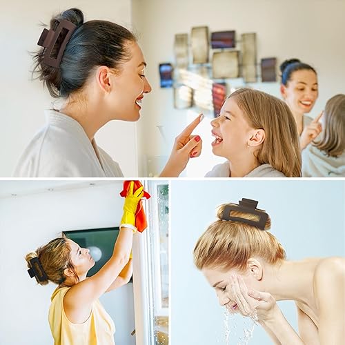 Miniatura 8 de Pinzas grandes para el cabello de 4 pulgadas, 6 pinzas grandes para cabello grueso, pinzas cuadradas para el cabello para mujeres, pinzas