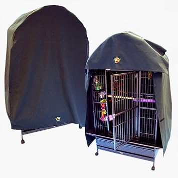 Cozzzy Covers Model 3224 DT Universal Cage Cover 54" L Poly-Cotton Black for Dome Top Bird Cages 28"32" W x 20"24" D for Large Birds Sleep and Light Blocking