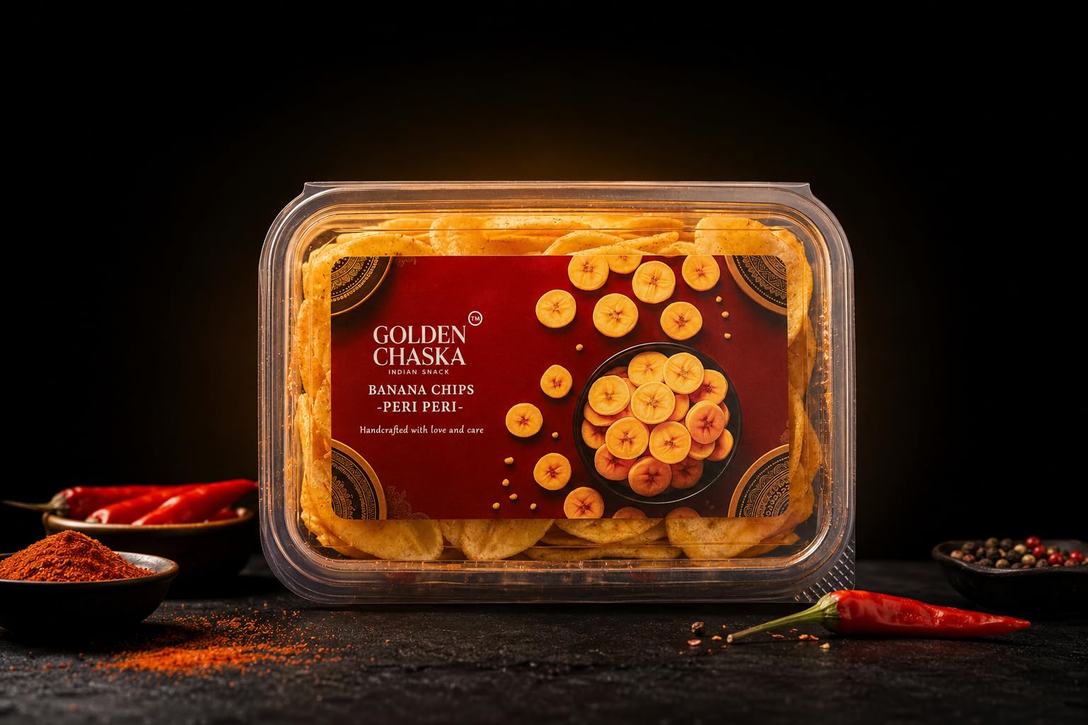 Golden Chaska Peri Peri Banana Chips, Ultra Thin Crispy Snack, 125g 2
