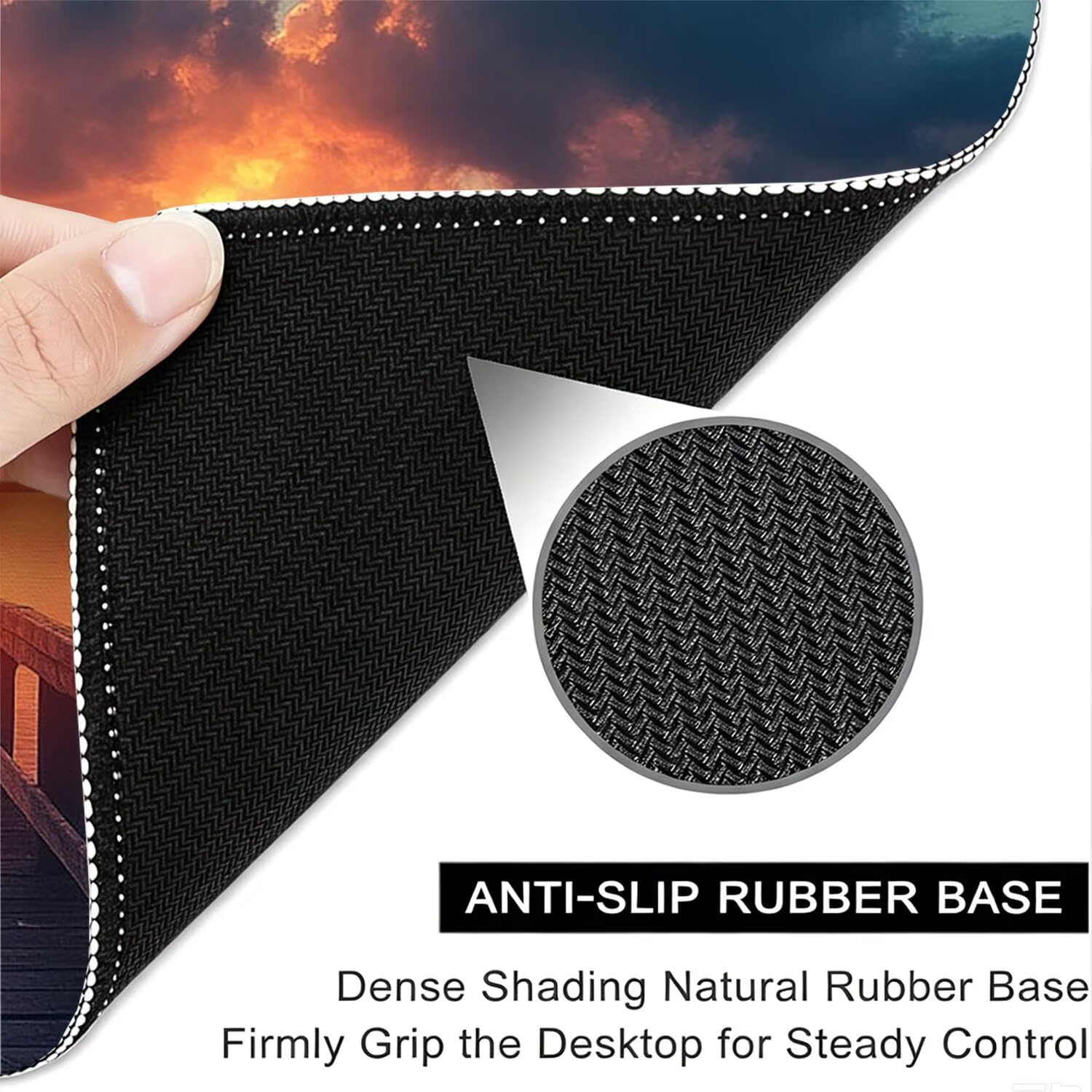 Tappetino Mouse Gaming XXL, Mousepad 1200x600x4mm spiaggia Tramonto 0x0-197 | Tappetino Scrivania con Base in Gomma Antiscivolo Bordi Cuciti per Computer, PC, Migliora la Precisione e la Velocità
