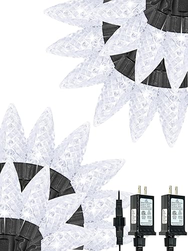 Miniatura 11 de C6 Serie de luces de Navidad para interiores y exteriores, total de 100 LED, 10 m de luces de Navidad en serie con temporizador y 13 modos, Varios