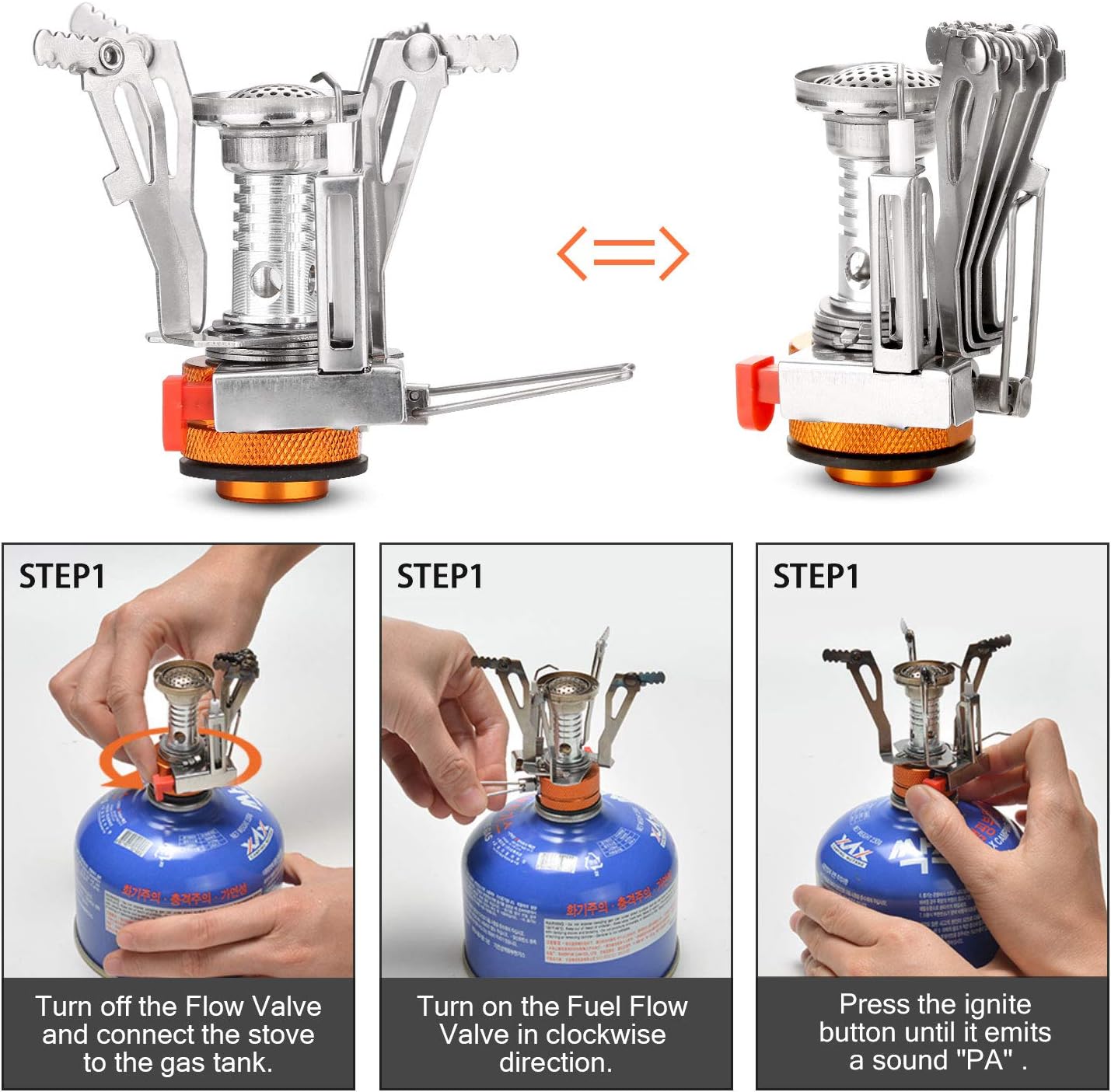 Odoland 10pcs Camping Cookware Mess Kit, with Stove Pot Pan Bowls Sporks Cup Set for Backpacking Camping Outdoor Hiking and Survival, Lightweight and Durable : Sports & Outdoors